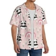 thumbnail image 2 of Fuzoiu Cute Cartoon Panda Print Men's Casual Short,Men's Short Sleeve Shirt,Mens Casual Button Down Shirts,Cuban Collar Summer Shirt for Beach, Vacation, and Outdoor Activities-X-Large, 2 of 5