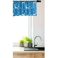 thumbnail image 3 of Ambesonne Dog Lover Window Valance, Continuous Bowl Collar Comb Paw Dog and Bone Silhouettes Monochrome Art, Curtain Valance for Kitchen Bedroom Decor with Rod Pocket, 54" X 12", Azure Blue White, 3 of 3