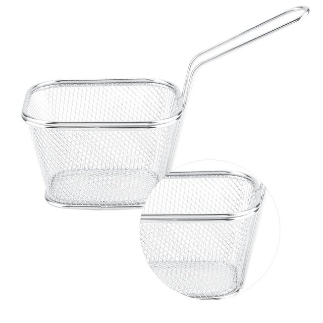 Fyydes Fry Baskets, Fries Baskets,Mini Stainless Steel Chips Deep Fry Baskets Food Presentation Strainer Potato Cooking Tool