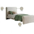 thumbnail image 4 of Meridian Furniture Sloan Cream Velvet Twin Bed, 4 of 9
