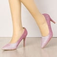 thumbnail image 2 of Zapatillas De Fiesta Tacones De Aguja Purpurina Para Mujer Rosa 36, 2 of 7