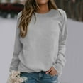 thumbnail image 2 of WEAIXIMIUNG Robe Chandail en Molleton Grande Taille pour Femmes Quotidien Maison Extérieur Entraînement Manches Longues Col Rond T-Shirt Haut Imprimé Chandail en Molleton Blouse de Rue Mode Urbaine, 2 of 5
