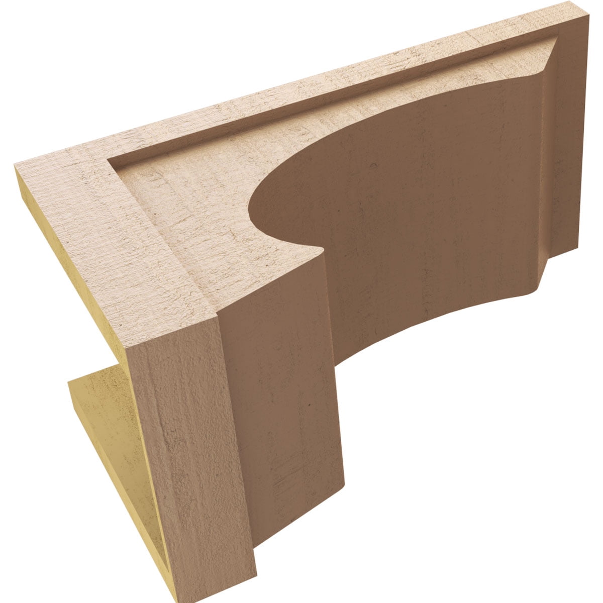 12"W x 24"D x 12"H Wide Emerson Rough Cedar Woodgrain TimberThane Corbel, Primed Tan