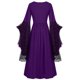 thumbnail image 3 of ICHUANYI Liquidación Vestido largo retro de manga larga con estampado de encaje de calavera para mujer ICHUANYI WER202308255074, 3 of 4