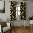 thumbnail image 2 of Ambesonne Flowers Grommet Curtain, Earthy Black Floral Pattern, 50"x96", Black Dark Taupe Caramel, 2 of 5