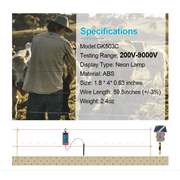 Allosun Electric Fence Voltage Tester -Fence Tester Fault Finder Max 9000V GK503C