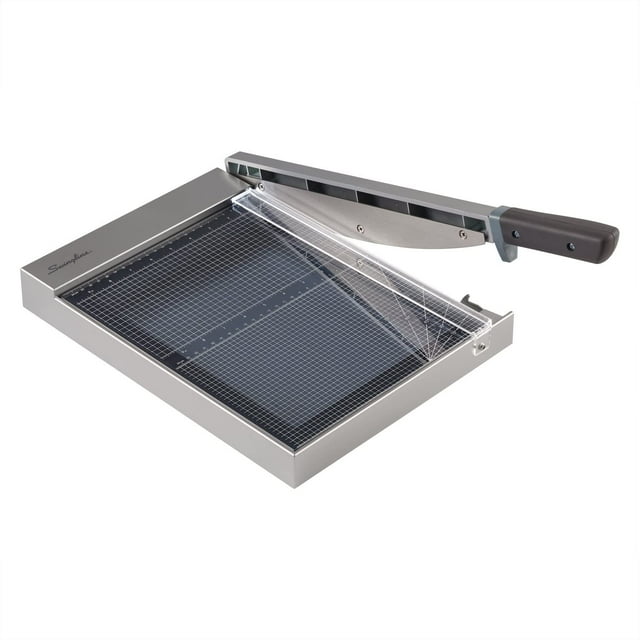 Swingline Paper Trimmer, Guillotine Paper Cutter, 12" Cut Length, 15 Sheet Capacity, Glass, ClassicCut 1215G with EdgeGlow (G7010013)
