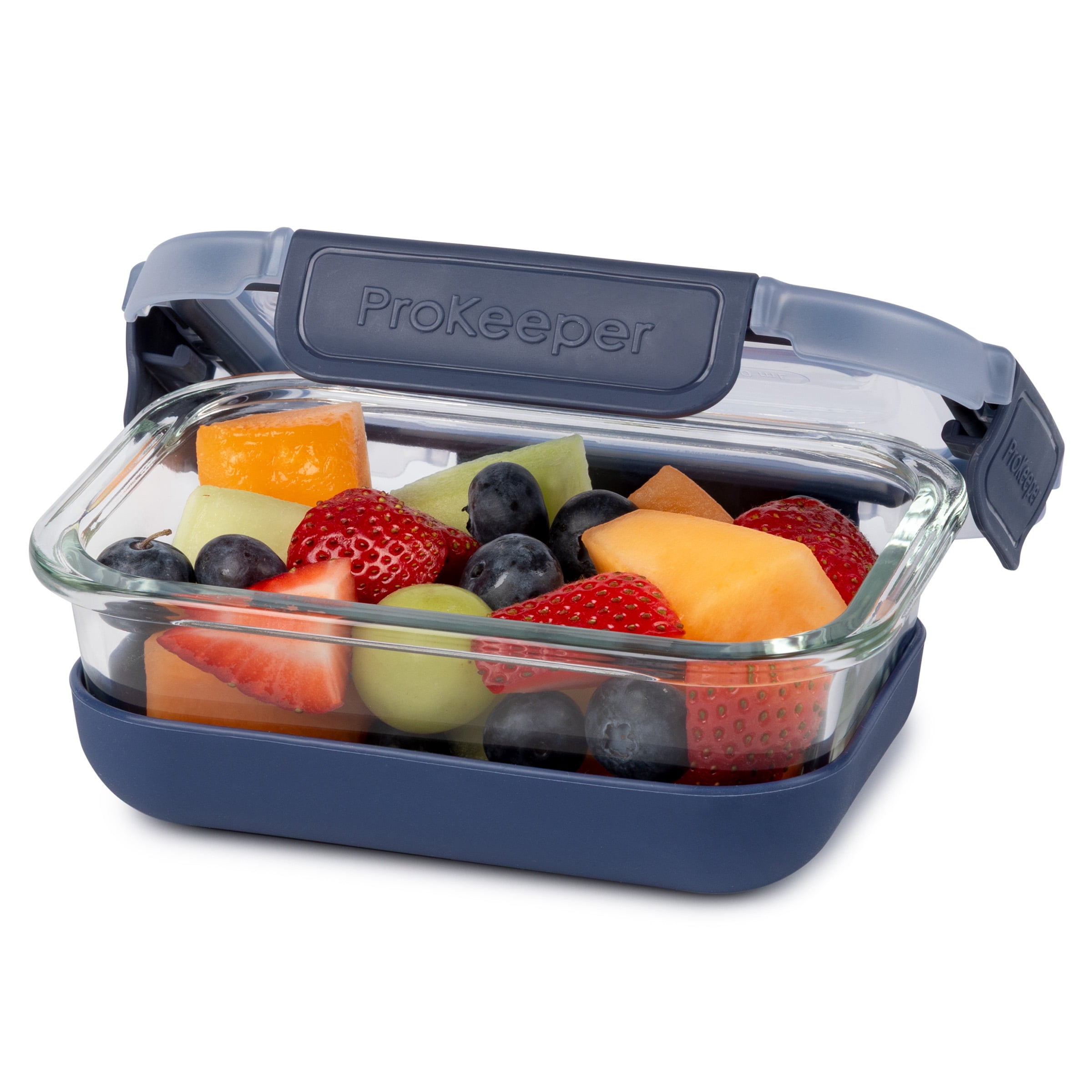 (2 pack) Prokeeper+ 1.6 Cup Glass Food Storage Container with Silicone Base, Designed to Help with Pantry Storage and Everyday Organization