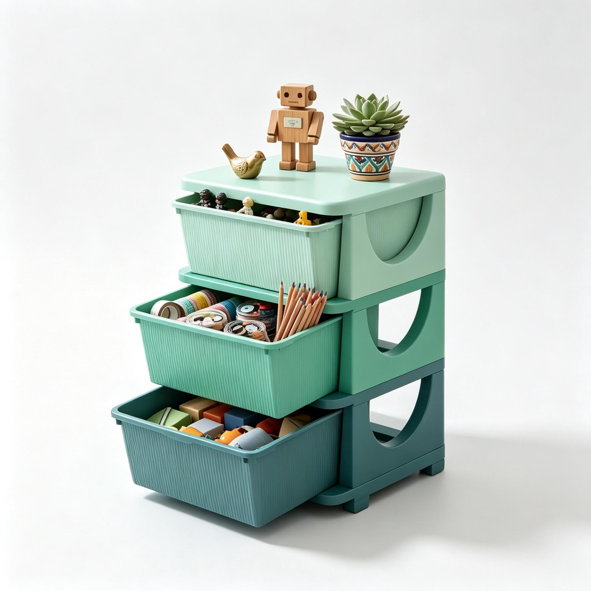 Toy Storage Drawers,Multi-Tier Playroom Organizer,Child-Friendly Storage Tower,Space-Saving Vertical Drawer Unit