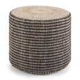 thumbnail image 1 of SIMPLIHOME Larissa Pouf Rond, Repose-Pieds, Rembourré en Jute Tressé à la Main Naturel et Sarcelle, pour le Salon, la Chambre et la Chambre d'Enfant, Boho, 1 of 2