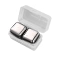 thumbnail image 4 of Cubitos de hielo portátiles, fáciles de usar, set de regalo de enfriamiento rápido con caja de almacenamiento para whisky 2 piezas de plata, 4 of 9