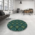 thumbnail image 4 of Ahgly Company Machine Washable Indoor Square Transitional Deep Teal Green Area Rugs, 6' Square, 4 of 7