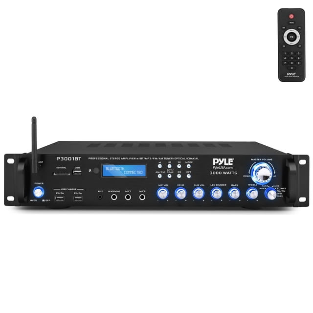Amplificador de potencia Pyle P3001BT 3000W Bluetooth 5.0