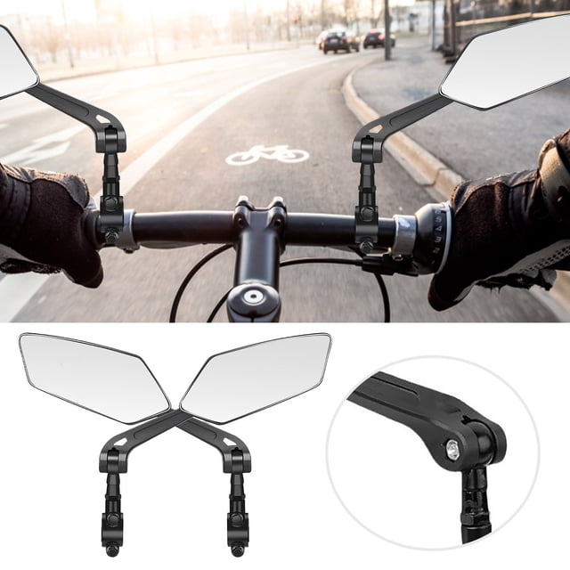 2 retrovisores 360 ° Manillar retrovisor ancho ajustable con cristal rayado Retrovisor para scooter Accesorios para motocicletas