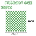 thumbnail image 2 of 200 Sheets Checkered Dry Paper Sheets, Paper Liners for Plasic Food Basket, Special for Wrapping Breadgreen38*28cm, 2 of 5