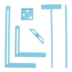 6Pcs Bookbinding Easy Scrapbooking Tool for , Great Stencils and Cutter Guide Kit Can Be Made Into Notebook Blue