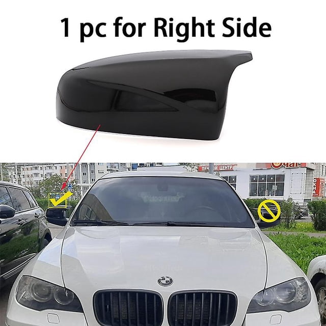 Carbon Fiber Look Glossy Black Rearview Side Mirror Cover Caps Horn Shape For Bmw X5 E70 X6 E71 2008-2013 Accessories