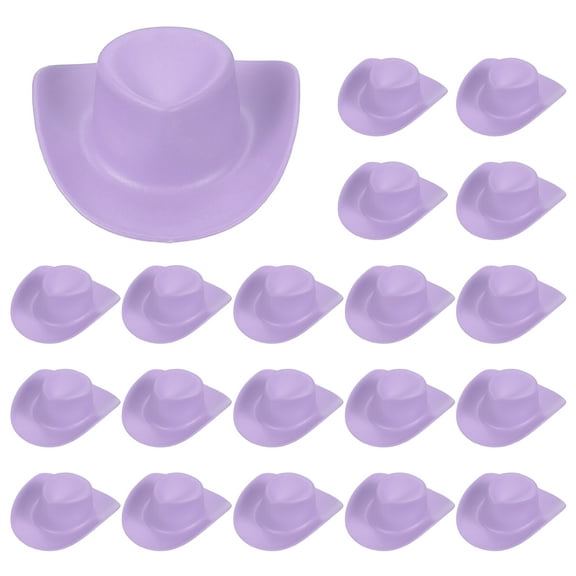 Uxcell Mini Cowboy Hat, Plastic Purple Tiny Cowboy Cow Girl Hats for Party Decoration