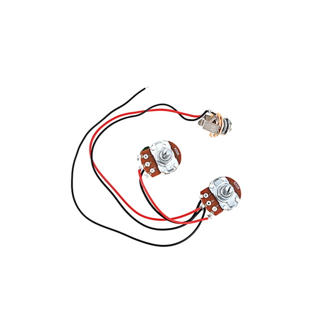 Eigraketly Juego de arnés de cableado de guitarra 250K potenciómetro de empuje de 3 vías interruptor de tracción arnés de cables guitarras Accesorios para instrumentos musicales
