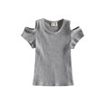 thumbnail image 1 of xiaxaixu Kid Shirts, Manches Courtes Col Rond Tricot Rue Partie Occasionnel Découper Printemps Été Tops pour les Filles, 1 of 8