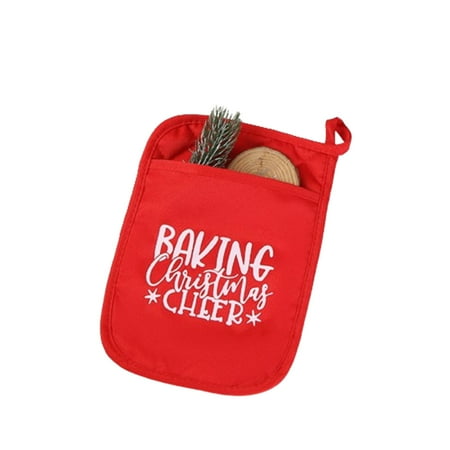 Eolstice Christmas Insulated Baking Mitts Insulated Placemats Christmas Portable Baking Kit Insulated Baking Mitts for Holiday Cooking Gift Giving Party Supplies(B)