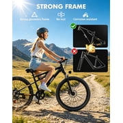 Qlife Racer 27.5 Electric Bicycle for Adults, Full Suspension 21-Speed Mountain Ebike with 500W Brushless Motor, 48V 10.4AH Removable Battery 55 Miles Black