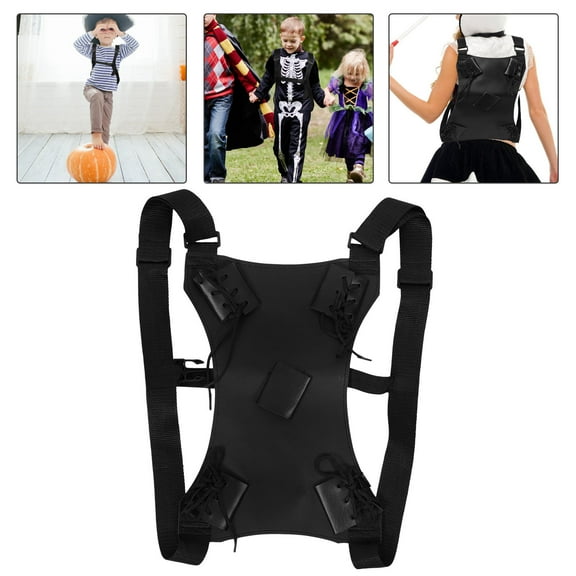 MUSEYA 1Pcs Black Leather Bag with Back for Performances and Stage Shows Dual Carry