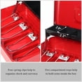 thumbnail image 2 of Large Locking Cash Box with Money Tray, Lock Box with Security Cable Metal Money Box with Key Lock, Red, 2 of 8