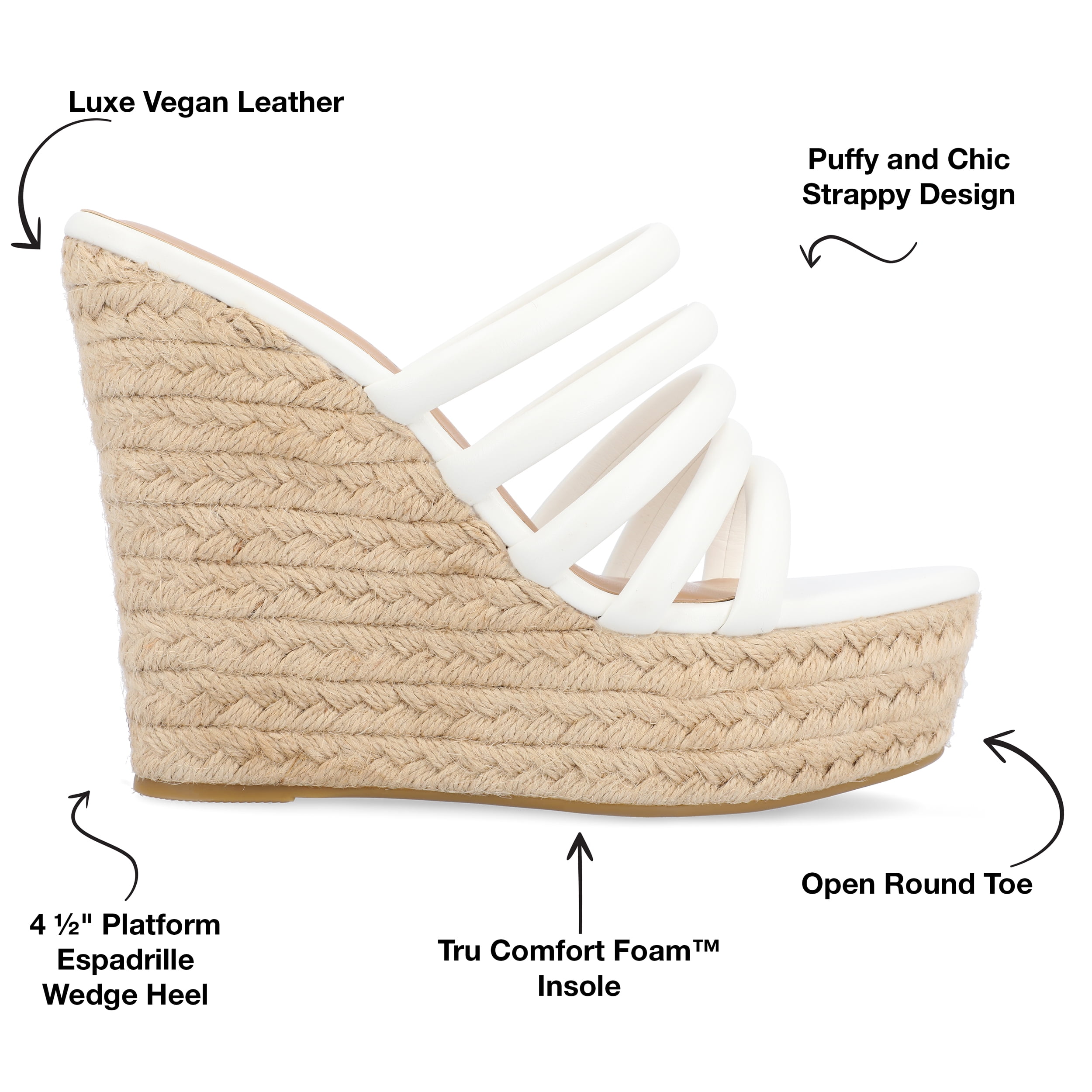 Journee Womens Cynthie Slip On Espadrille Wedge Sandals