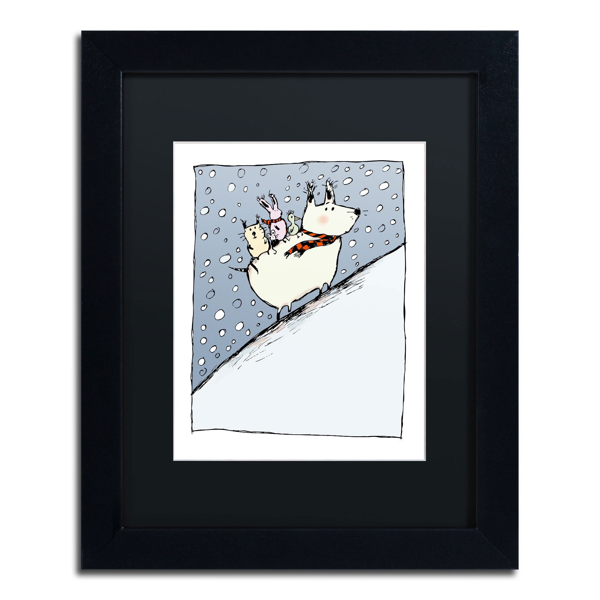Trademark Fine Art "Kind Dog" Canvas Art by Carla Martell, Black Matte, Black Frame