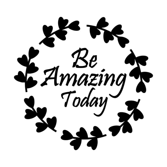Be Amazing Today Inspirational Self Improvement Quote Vinyl Design Wall Art Sticker Designs Vinyl Stickers For Home House Walls Rooms Windows Bedroom Decoration Size (12x12 inch)