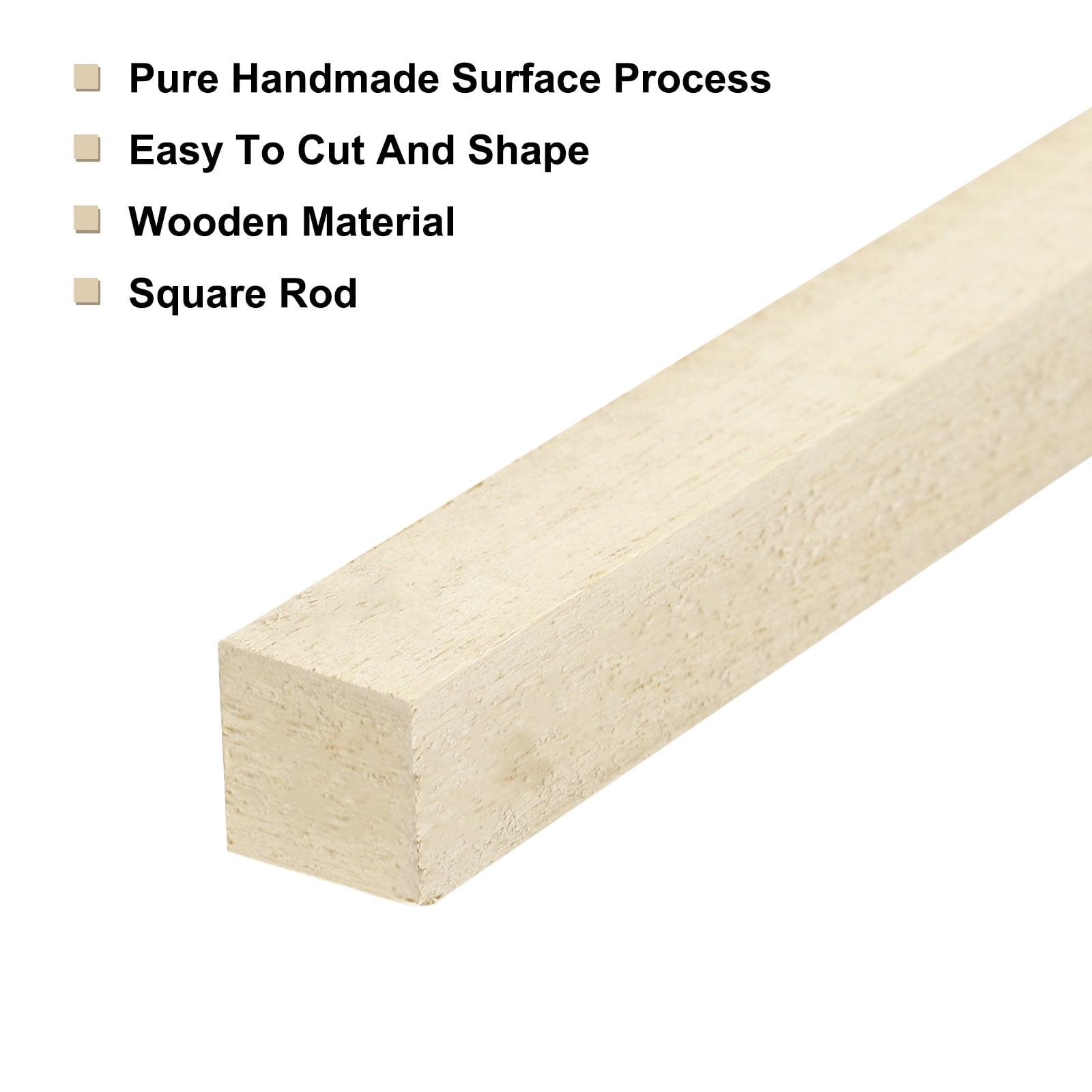 Square Wooden Sticks, 20"x0.8"x0.8" Dowel Rod Unfinished Hardwood Stick Craft Twigs Log Stick for DIY Crafts 5pcs