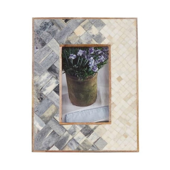 Saro Lifestyle PF255.GY46 4 x 6 in. Bone Fragment Picture Frame, Grey