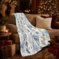 thumbnail image 3 of Blue Hydrangea Bird Autumn, Cozy Bird Art Scene, Warm Flannel Blanket for Living Room and Reading Nook with Detailed Artwork, Bird Lovers Thanksgiving Gift, Artistic Home Decor, 3 of 9