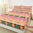 thumbnail image 3 of Castle Fairy Gingerbread Man 3pcs Twin Sheet Sets,Happy New Year Twin Fitted Sheet,Merry Christmas Breathable Flat Sheet,Microfiber Child Bedroom Decor, 3 of 7