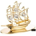 thumbnail image 2 of Matashi Crystal Crystal Studded Mayflower Ship Sculpture, 2 of 2