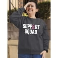thumbnail image 3 of Breast Cancer Support Squad Pink Ribbon Crewneck Sweatshirt, L, Charcoal, 3 of 6