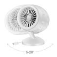thumbnail image 3 of Mini ventilador de mesa personal pequeño con aspas turbo dobles para refrigeración y circulación de aire. blanco, 3 of 6