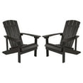 thumbnail image 2 of Merrick Lane Set of 2 Slate Gray Adirondack Patio Chairs With Vertical Lattice Back And Weather Resistant Frame, 2 of 14