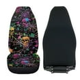 thumbnail image 3 of Uorisanigo 2 Pack Front Seat Covers – Colorful Spiderweb Skull Car Seat Protectors Premium Coral Fleece Cloth for Ultimate Comfort & Protection, Universal Fit for Most Cars SUVs Trucks, 3 of 7