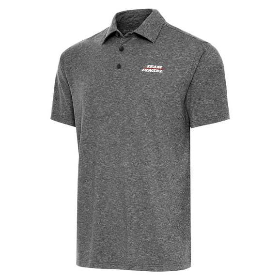 Men's Antigua Heather Black Team Penske Big & Tall Par 3 Polo