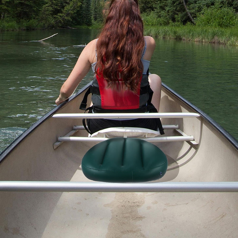 Worgeous 4pcs Inflatable Seat Kayak Foldable PVC Fishing Seat Pad Waterproof Boat Seat Cushion Blow Up Seat Pad for Camping Fishing Rowing Outdoor