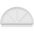 thumbnail image 3 of Ekena Millwork 44"W x 28-3/4"H x 2-3/4"P Half Round 3 Spoke Architectural Grade PVC Combination Pediment, 3 of 7