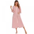 thumbnail image 2 of Chemises de Nuit Confortables d'Automne pour Femmes Pyjamas Décontractés Manches Courtes Pyjamas à Fermeture Éclair Grande Taille Vêtements de Nuit Robe de Nuit, 2 of 7