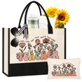 thumbnail image 1 of Set de bolsas de tela Itotegifts de lona para mujer con bolsa de maquillaje, 1 of 7