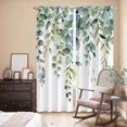 thumbnail image 3 of Eucalyptus Green Kitchen Curtains 84 Inch Length, Gradient Leaves Retro Watercolor Plant Grommet Top Bedroom Living Room Curtains, Light Filtering Cafe Curtain Drapes 2 Panels Set 84''x84'', 3 of 9