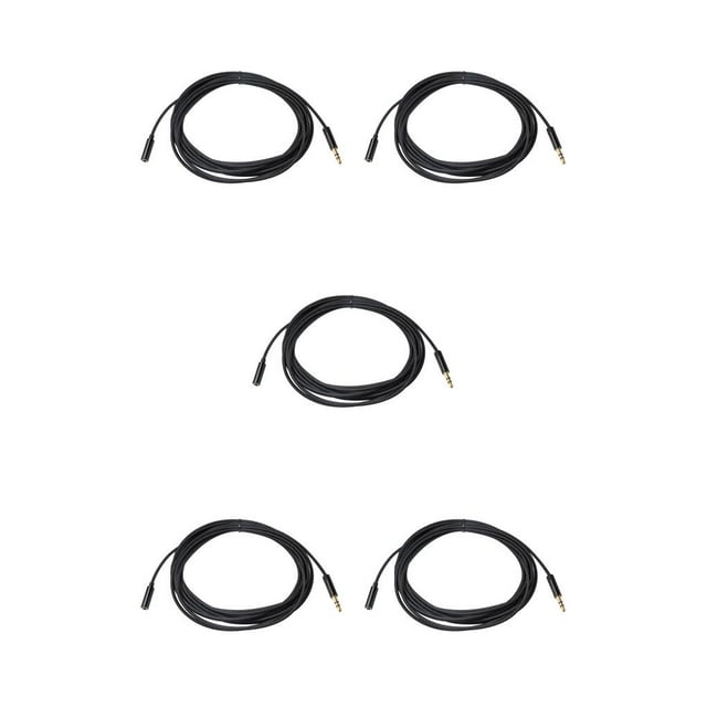 Decodeary Phone Tablet Headphone Portable Audio Extension Cable 3.5mm Male to Female Adapter Conversion Connector Accessory 5m 5Set