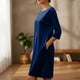 thumbnail image 5 of Karight Women's Velvet Dress Trendy Formal Long Sleeve Loose Casual Swing Mixi Dresses Plus Size for Daily Wear with Pockets, 5 of 5
