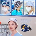 thumbnail image 4 of Cotton Operating Hats Nurses Gourd-shaped Dull Polish Assorted Colors Buttons Christmas Day Bouffant Caps, 4 of 5