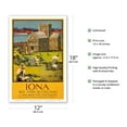 thumbnail image 2 of Iona - See this Scotland by MacBraynes Steamers - Celtic Cross at Iona Abbey - Vintage Ocean Liner Travel Poster by Tom Gilfillan c.1928 - Master Art Print (Unframed) 12in x 18in, 2 of 4